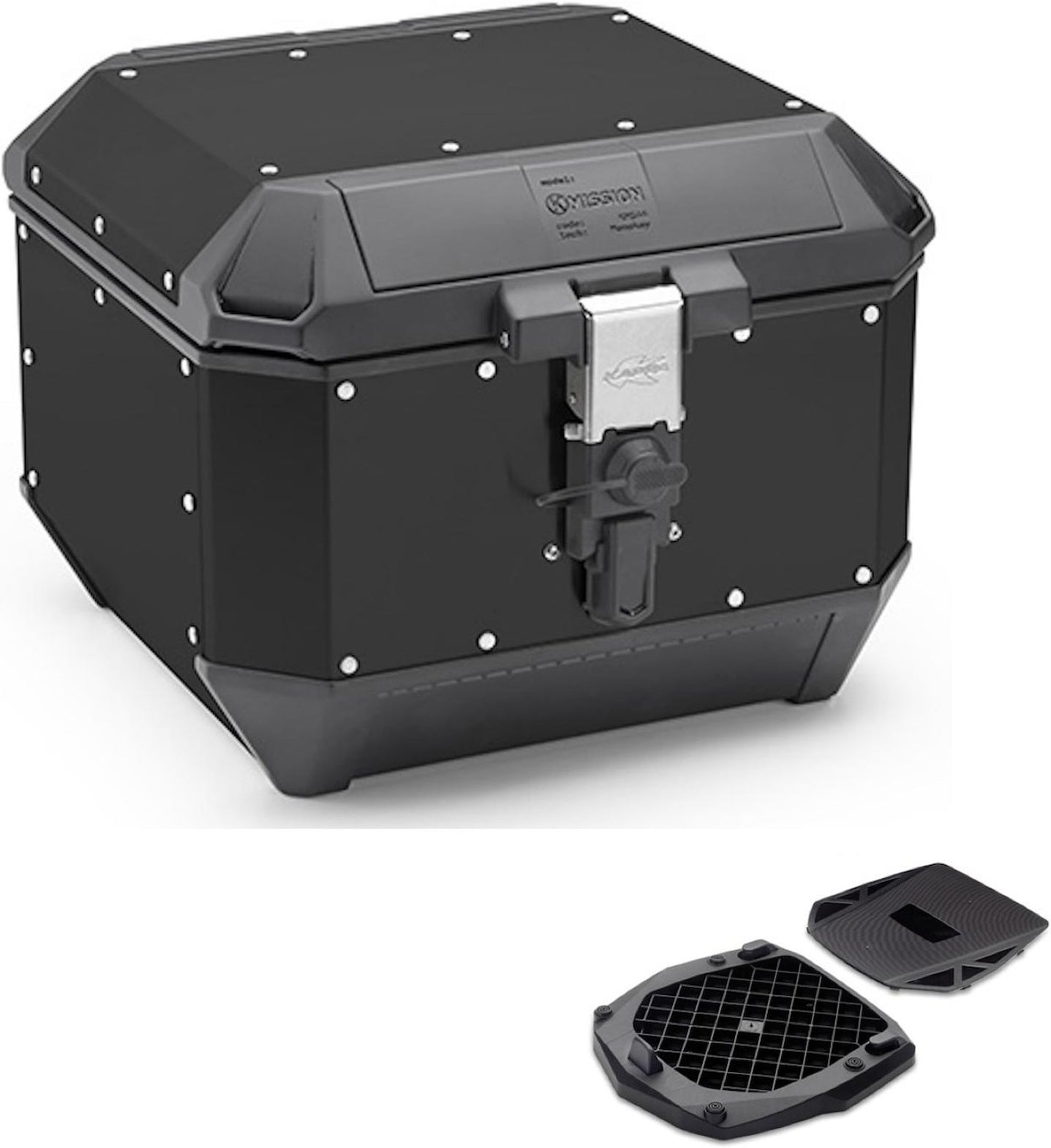 Top Case Kms44B + Rear Rack K'Mission Aluminium - Kappa Moto Compatible With Moto Guzzi V7 850 Stone (2021-2023)
