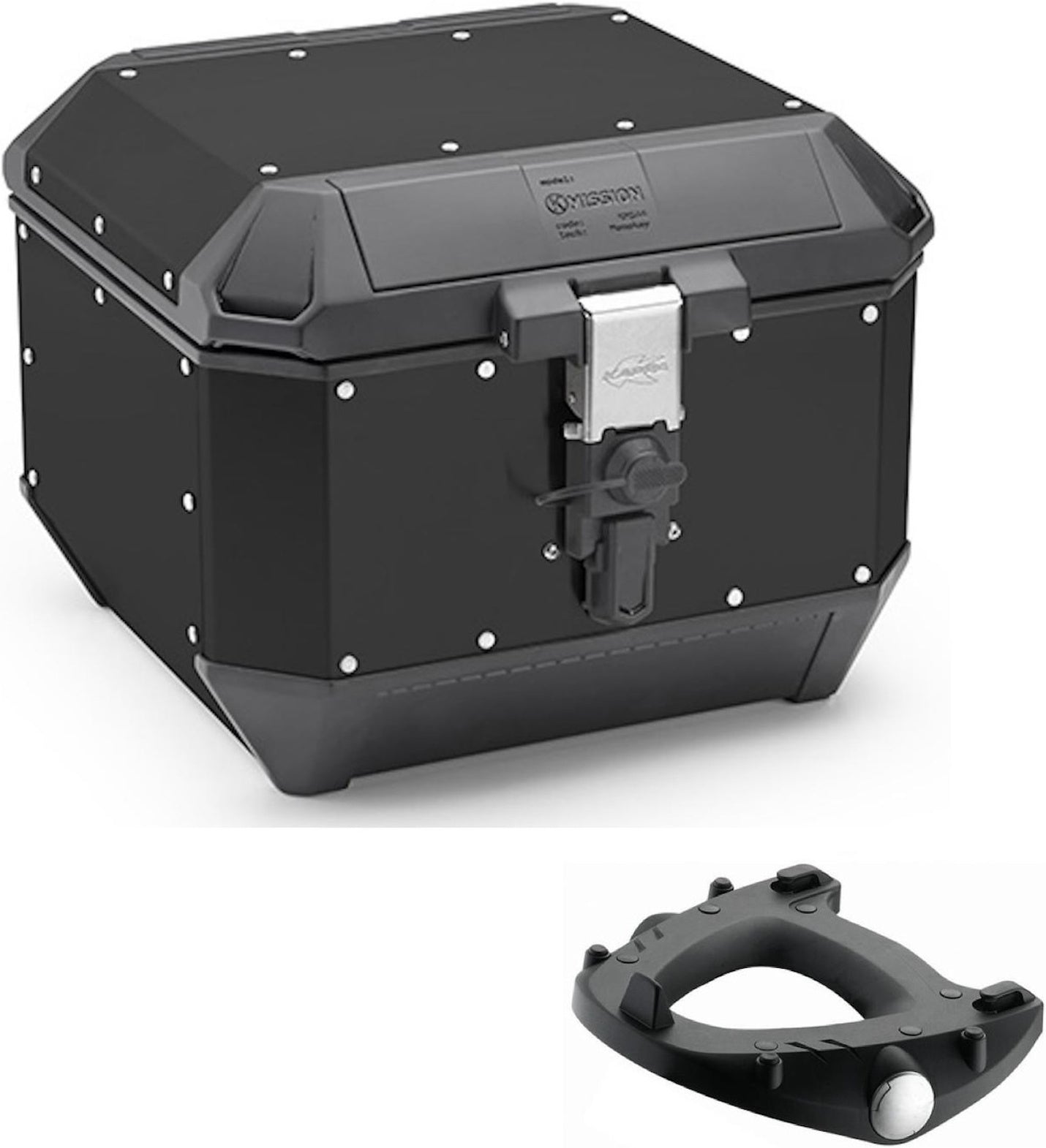 Top Case Kms44B + Rear Rack K'Mission Aluminium - Kappa Moto Compatible With Aprilia Shiver 900 Abs (2010-2020)