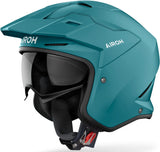 Casco Urban Para Moto Airoh Kombakt - Ko102 Thermoplastic Hrt Verde Petróleo Mate Color Talla L