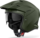 Casco Urban Para Moto Airoh Kombakt - Ko70 Thermoplastic Hrt Verde Militar Mate Color Talla Xs