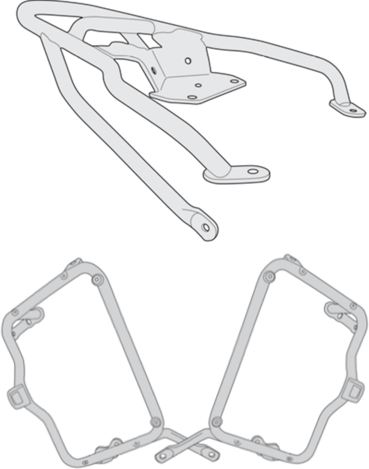 Rear-Rack Monolock + Side-Case Holder Monokey - Kappa Moto Compatible With Triumph Bonneville T100 (2017-2022)