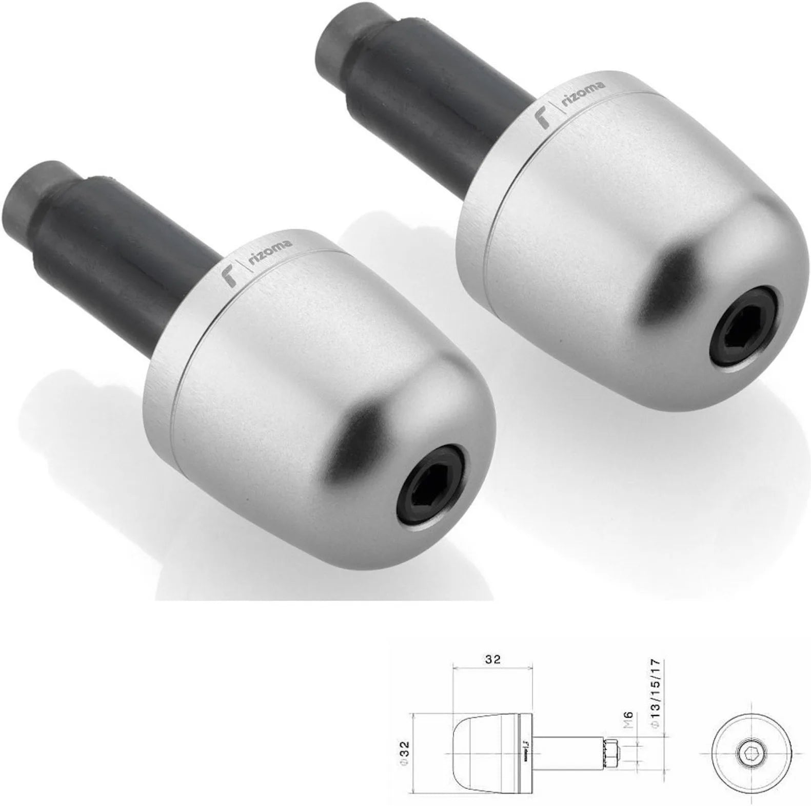 Pareja Contrapesos Manillar Ma302A - Rizoma Compatible Con Suzuki Gsr 600 (2006-2011)