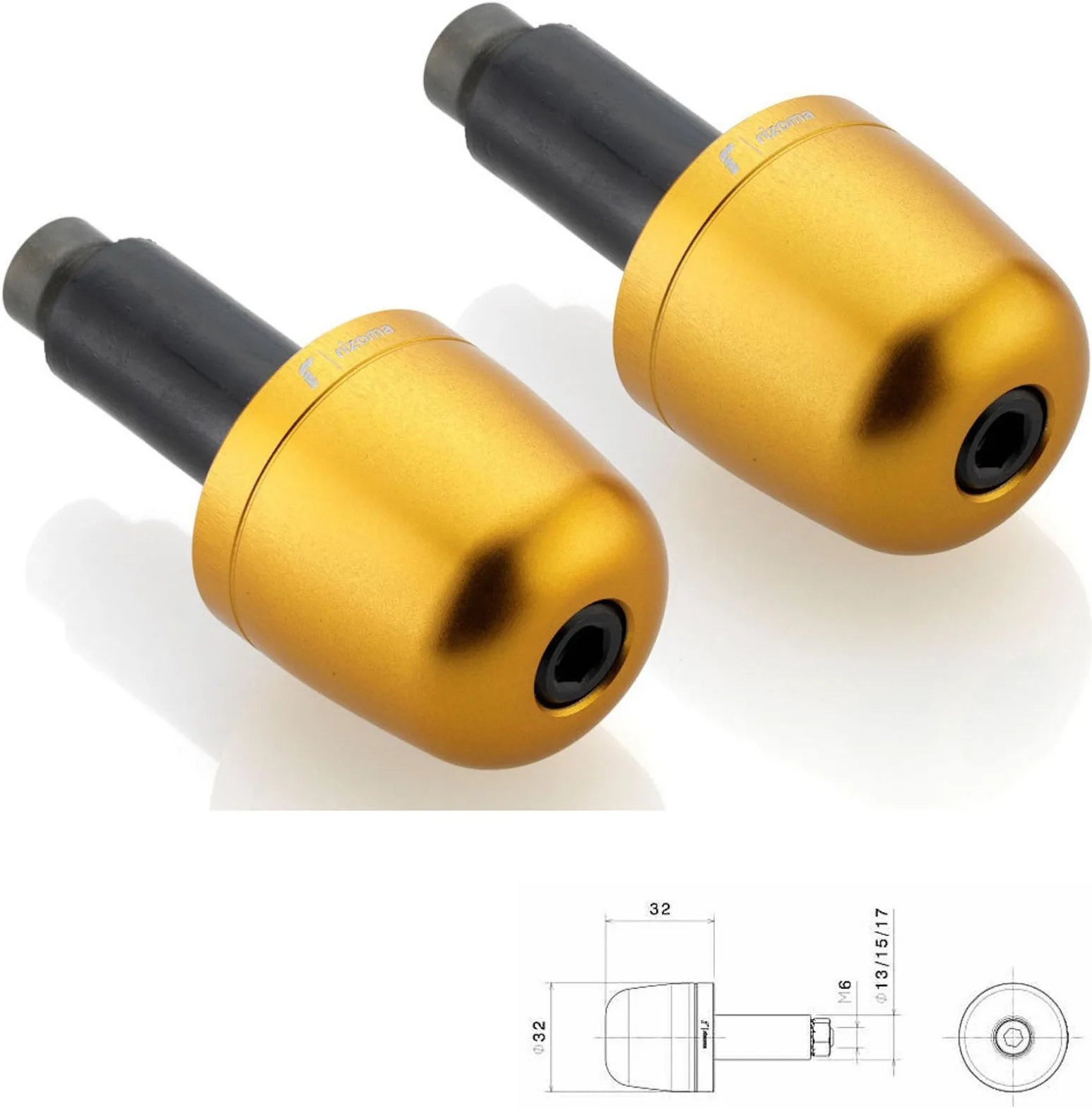 Pareja Contrapesos Manillar Ma302G - Rizoma Compatible Con Suzuki Gsx-S 750 Abs (2018-2019)