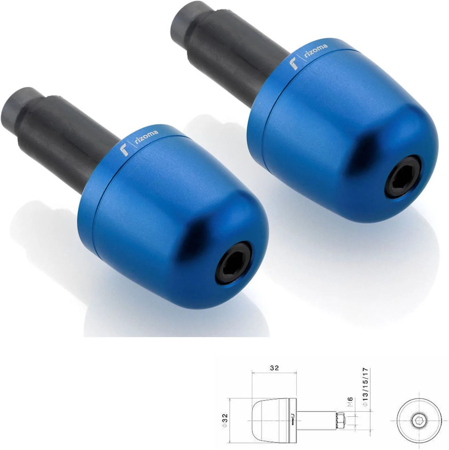Pareja Contrapesos Manillar Ma302U - Rizoma Compatible Con Suzuki Gsr 600 (2006-2011)