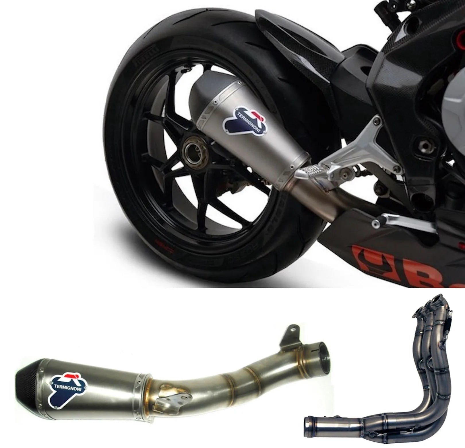Sistema De Escape Completo Sin Catalizador Y Sin Homologación Acústica Relevance Full Titano Copa Carbono - Termignoni Compatible Con Mv Agusta F3 800 (2012-2020)
