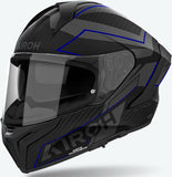Full-Face Motorcycle Helmet Airoh Matryx - Mxse18 Composite Carbon Matte Blue Sentinel Size Xxl