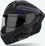 Casco Integral Para Moto Airoh Matryx - Mxse18 Composite Carbon Azul Mate Sentinel Talla L