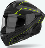 Casco Integral Para Moto Airoh Matryx - Mxse31 Composite Carbon Amarillo Mate Sentinel Talla L