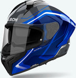 Casco Integral Para Moto Airoh Matryx - Mxw18 Composite Carbon Azul Gloss Wide Talla S