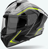 Casco Integral Para Moto Airoh Matryx - Mxw31 Composite Carbon Amarillo Gloss Wide Talla Xs