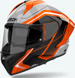 Casco Integral Para Moto Airoh Matryx - Mxw32 Composite Carbon Naranja Gloss Wide Talla L