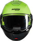 Flip-Up Travelling Motorcycle Helmet Nolan N120-1 Green Impulso / Black Mivedi 329 Size L