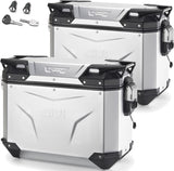 Monokey Cam-Side Trekker Outback Evo Smart Anodized Aluminium Side Cases + Locks - 74 Lt Trekker Outback Evo Smart Anodized Aluminium - Givi Compatible With Triumph Tiger 660 Sport (2022-2024)