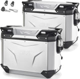 Maletas Laterales Monokey Cam-Side Trekker Outback Evo Smart Aluminio Anodizado + Cerradura 74 Lt Trekker Outback Evo Smart Aluminio Anodizado - Givi Compatible Con Honda Xl 750 Transalp (2023-2024)