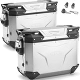 Monokey Cam-Side Trekker Outback Evo Smart Aluminium Side Cases + Locks - 74 Lt Trekker Outback Evo Smart Aluminium - Givi Compatible With Triumph Tiger 660 Sport (2022-2024)