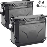 Maletas Laterales Monokey Cam-Side Trekker Outback Evo Smart Aluminio Negro + Cerradura 74 Lt Trekker Outback Evo Smart Aluminio - Givi Compatible Con Ktm 1050 Adventure (2015-2016)