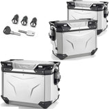 Baúl + Maletas Laterales Trekker Outback Evo Smart Aluminio Anodizado Dx Recortada 130 Lt Trekker Outback Evo Smart Aluminio Anodizado - Givi Compatible Con Benelli Trk 702 (2023-2024)