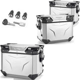 Baúl + Maletas Laterales Trekker Outback Evo Smart Aluminio Anodizado 138 Lt Trekker Outback Evo Smart Aluminio Anodizado - Givi Compatible Con Honda Nc 750 X (2016-2020)