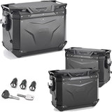 Baúl + Maletas Laterales Trekker Outback Evo Smart Aluminio Negro Dx Recortada 126 Lt Trekker Outback Evo Smart Aluminio - Givi Compatible Con Benelli Trk 702 (2023-2024)