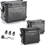 Baúl + Maletas Laterales Trekker Outback Evo Smart Aluminio Negro Dx Recortada 130 Lt Trekker Outback Evo Smart Aluminio - Givi Compatible Con Benelli Trk 702 (2023-2024)