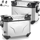 Monokey Cam-Side Trekker Outback Evo Smart Anodized Aluminium Side Cases + Locks - 77 Lt Trekker Outback Evo Smart Anodized Aluminium - Givi Compatible With Triumph Tiger 1200 Explorer (2016-2017)