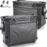 Monokey Cam-Side Trekker Outback Evo Smart Black Aluminium Side Cases + Locks - 77 Lt Trekker Outback Evo Smart Aluminium - Givi Compatible With Triumph Tiger 1200 Explorer (2016-2017)