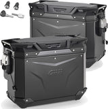 Monokey Cam-Side Trekker Outback Evo Smart Black Aluminium Side Cases + Locks - 84 Lt Trekker Outback Evo Smart Aluminium - Givi Compatible With Triumph Tiger 1200 (2018)