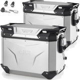 Maletas Laterales Monokey Cam-Side Trekker Outback Evo Smart Aluminio Anodizado + Cerradura 88 Lt Trekker Outback Evo Smart Aluminio Anodizado - Givi Compatible Con Ktm 890 Adventure (2023-2025)