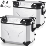 Monokey Cam-Side Trekker Outback Evo Smart Aluminium Side Cases + Locks - 88 Lt Trekker Outback Evo Smart Aluminium - Givi Compatible With Suzuki V-Strom 1050 - Xt - Se (2020-2024)