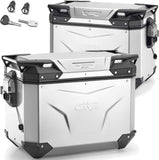 Monokey Cam-Side Trekker Outback Evo Smart Aluminium Side Cases + Locks - 96 Lt Trekker Outback Evo Smart Aluminium - Givi Compatible With Triumph Tiger 1200 Gt Explorer (2022-2024)