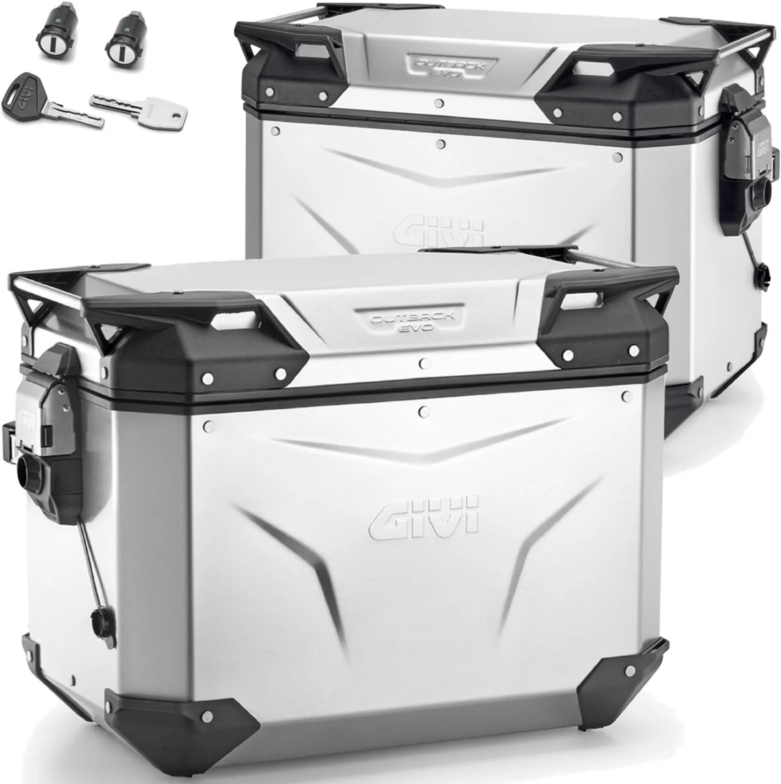 Maletas Laterales Monokey Cam-Side Trekker Outback Evo Smart Aluminio + Cerradura 96 Lt Trekker Outback Evo Smart Aluminio - Givi Compatible Con Ktm 890 Smt (2023-2024)