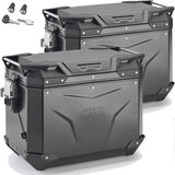 Maletas Laterales Monokey Cam-Side Trekker Outback Evo Smart Aluminio Negro + Cerradura 96 Lt Trekker Outback Evo Smart Aluminio - Givi Compatible Con Ktm 1090 Adventure (2017-2019)