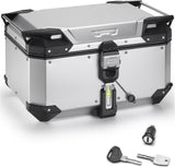 Monokey Trekker Outback Evo Smart Anodized Aluminium Top Case - 58 Lt Trekker Outback Evo Smart Anodized Aluminium - Givi Compatible With Benelli Trk 702 X (2023-2024)
