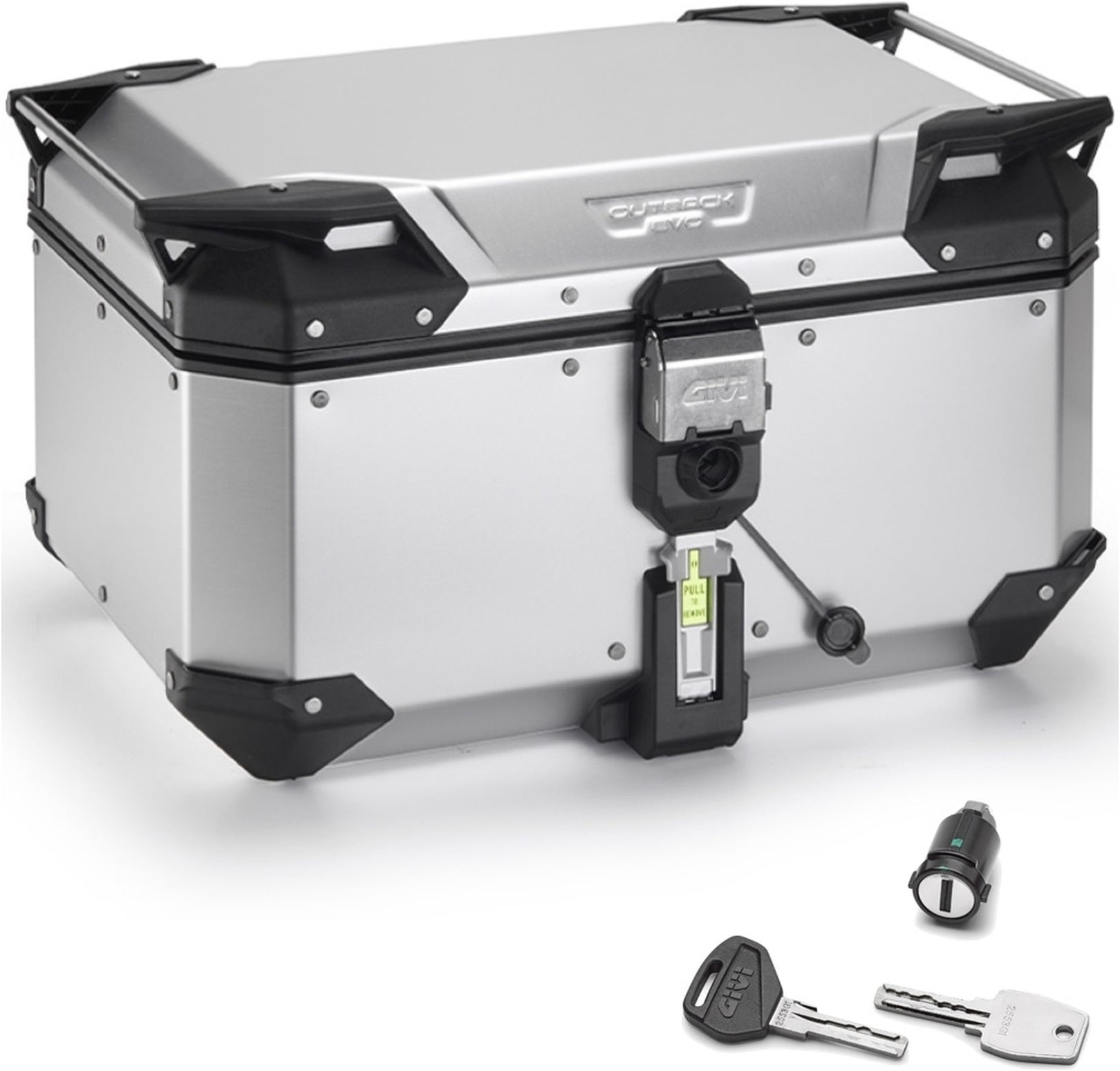 Monokey Trekker Outback Evo Smart Anodized Aluminium Top Case - 58 Lt Trekker Outback Evo Smart Anodized Aluminium - Givi Compatible With Ducati Multistrada 1200 (2013-2014)