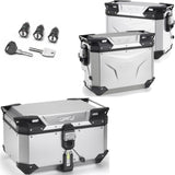 Trekker Outback Evo Smart Anodized Aluminium Top Case + Side Cases R Recessed - 142 Lt Trekker Outback Evo Smart Anodized Aluminium - Givi Compatible With Benelli Trk 702 X (2023-2024)