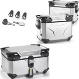 Baúl + Maletas Laterales Trekker Outback Evo Smart Aluminio Anodizado 154 Lt Trekker Outback Evo Smart Aluminio Anodizado - Givi Compatible Con Honda Crf 1100 L Africa Twin (2020-2023)