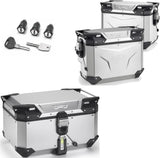 Baúl + Maletas Laterales Trekker Outback Evo Smart Aluminio Dx Recortada 146 Lt Trekker Outback Evo Smart Aluminio - Givi Compatible Con Benelli Trk 702 (2023-2024)