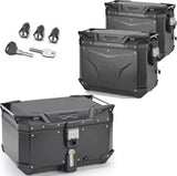 Baúl + Maletas Laterales Trekker Outback Evo Smart Aluminio Negro 146 Lt Trekker Outback Evo Smart Aluminio - Givi Compatible Con Honda Nc 750 X (2021-2025)