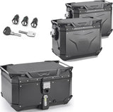 Baúl + Maletas Laterales Trekker Outback Evo Smart Aluminio Negro 154 Lt Trekker Outback Evo Smart Aluminio - Givi Compatible Con Honda Nx 500 (2024)