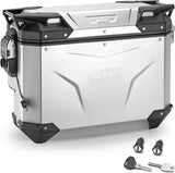Maleta Lateral Derecha Recortada Monokey Cam-Side Trekker Outback Evo Smart Aluminio + Cerradura 33 Lt Givi Trekker Outback Evo Smart Aluminio Argento Talla 33 Lt.