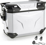 Maleta Lateral Derecha Recortada Monokey Cam-Side Trekker Outback Evo Smart Aluminio Anodizado + Cerradura 40 Lt Givi Trekker Outback Evo Smart Aluminio Anodizado Argento Talla 40 Lt.