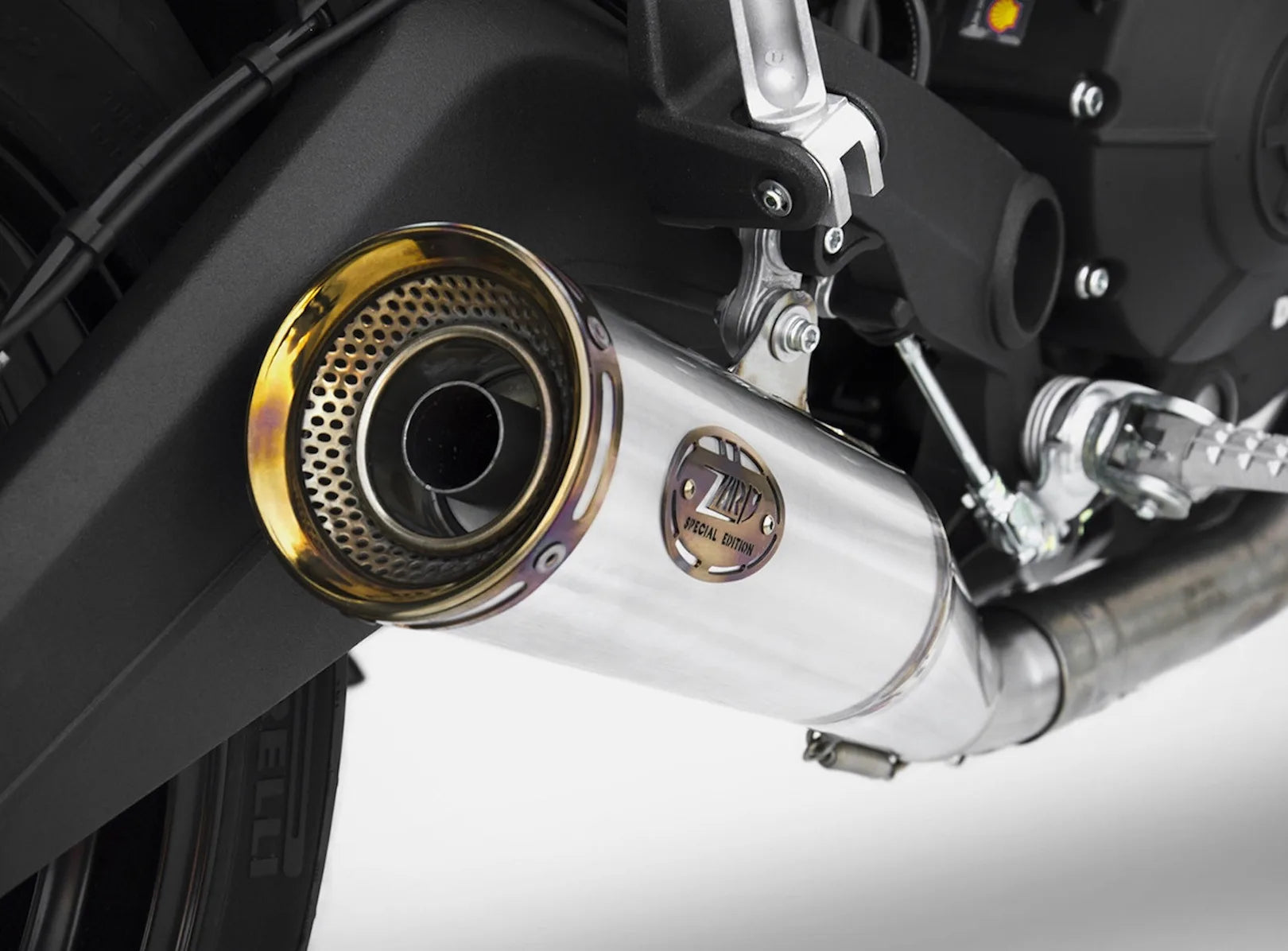 Tubo De Escape Con Homologación Acústica Zuma Acero Copa Bronce - Zard Compatible Con Ducati Scrambler 800 (2017-2019)