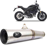 Sistema De Escape Completo Sin Catalizador Y Con Homologación Acústica Zuma Acero Copa Aluminio Negro - Zard Compatible Con Ducati Scrambler 800 (2015-2016)