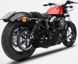 Sistema De Escape Completo Con Catalizador Y Homologación Acústica Conical Acero Negro Copa Aluminio Negro - Zard Compatible Con Harley-Davidson Sportster (2014-2016)