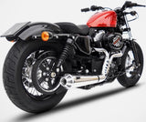 Complete Catalytic Exhaust System With Sound Certification Conical Stainless Steel Endcap Aluminium - Zard Compatible With Harley-Davidson Sportster (2014-2016)