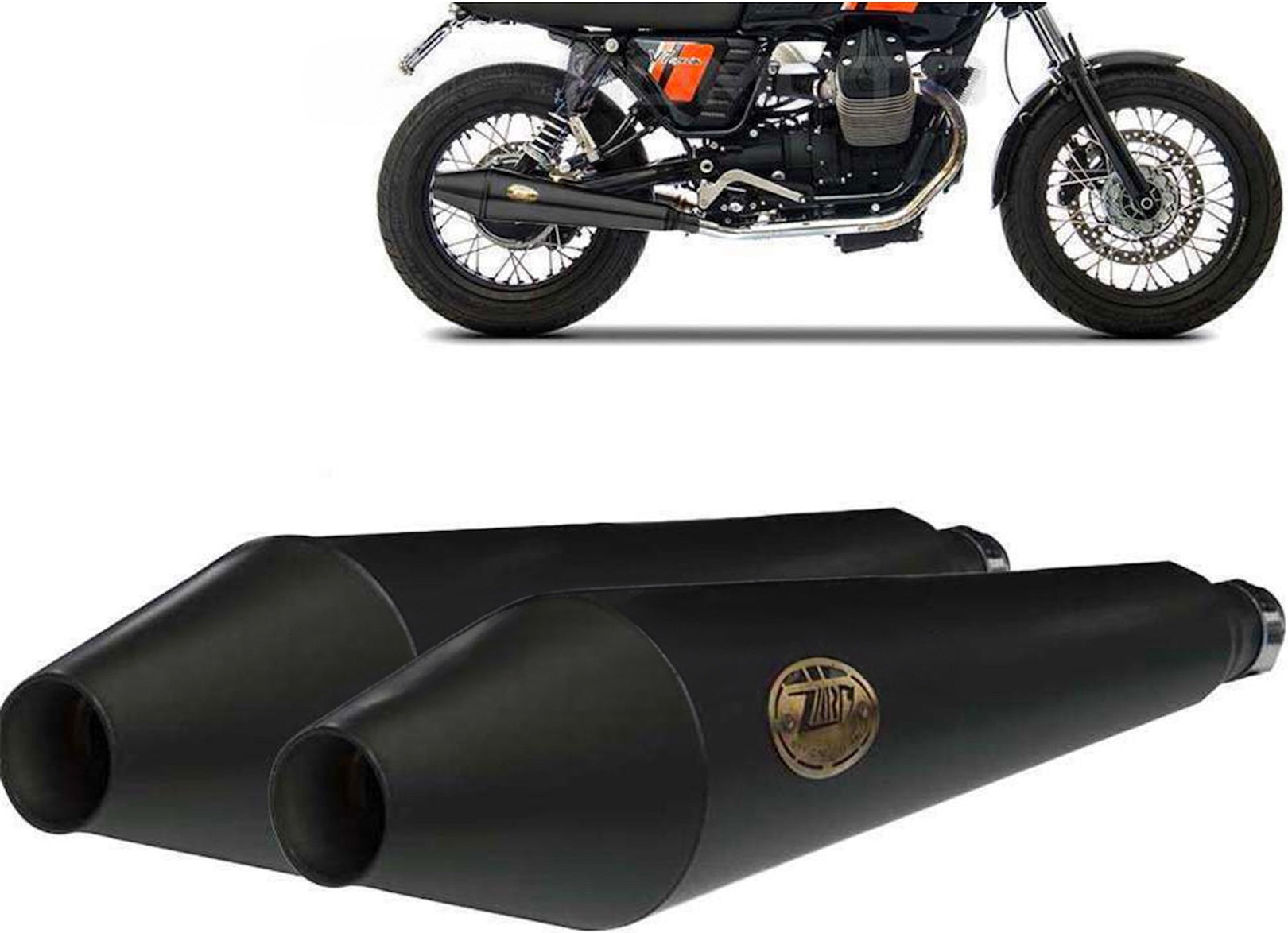 Exhaust Tip With Noise Certification Conical Steel Black - Zard Compatible With Triumph Thunderbird 1600 (2009-2016)