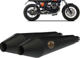 Exhaust Tip With Noise Certification Conical Steel Black - Zard Compatible With Moto Guzzi V7 Café Racer (2009-2012)