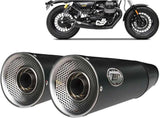 Tubo De Escape Con Homologación Acústica Big Acero Negro Copa Aluminio - Zard Compatible Con Moto Guzzi V9 Roamer (2016-2019)
