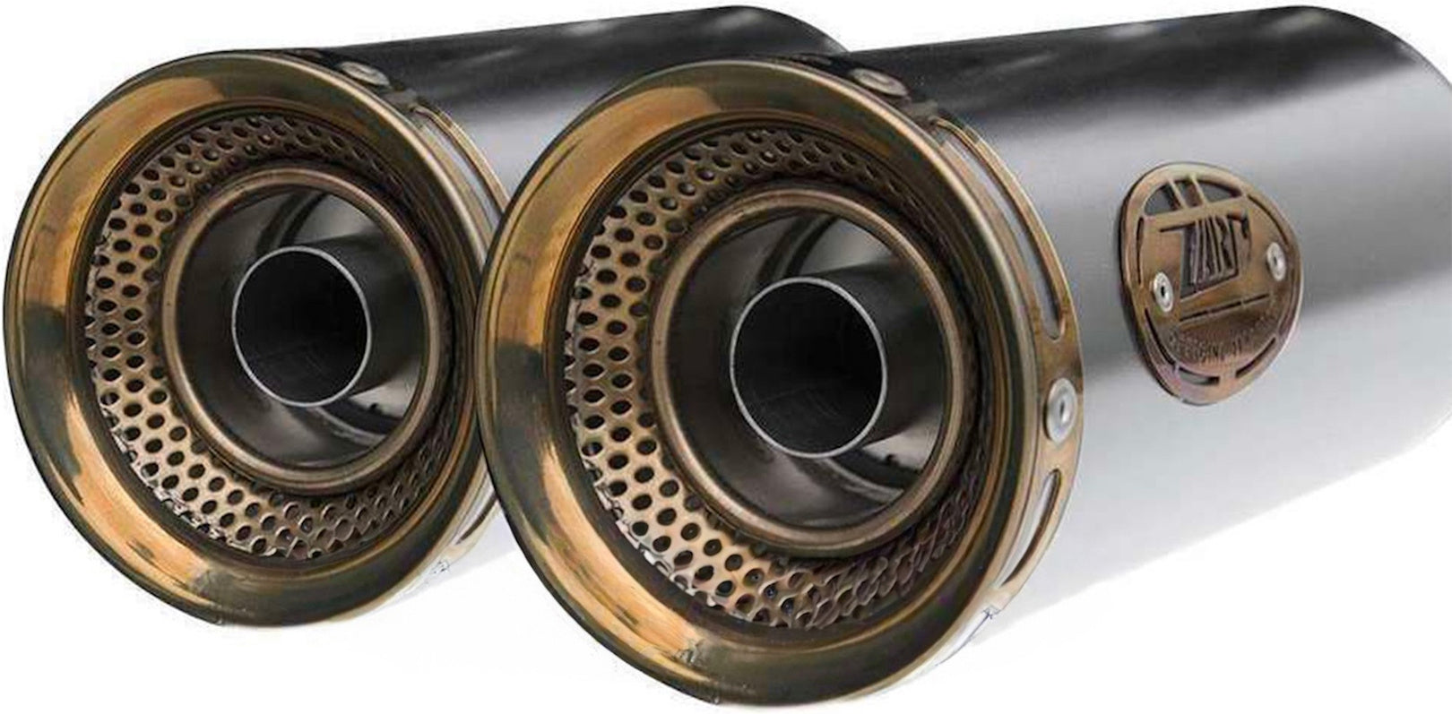 Exhaust Tip With Noise Certification Slim Stainless Steel Endcap Bronze - Zard Compatible With Moto Guzzi V9 Bobber (2016-2019)