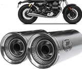 Exhaust Tip With Noise Certification Slim Stainless Steel Endcap Aluminium - Zard Compatible With Moto Guzzi V9 Bobber (2016-2019)